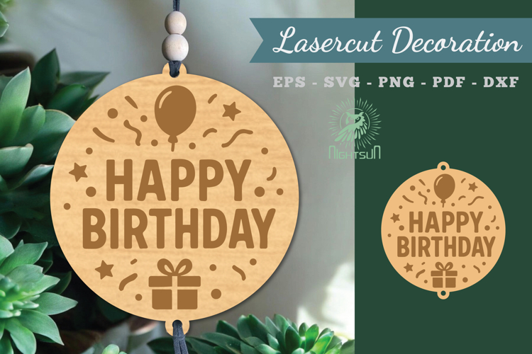 Happy Birthday Lasercut Decoration