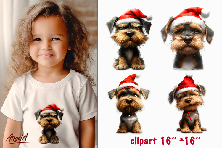 Christmas dog clipart, sad dog sublimation, airedale PNG