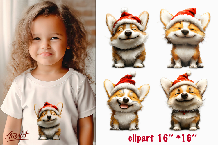 Christmas dog clipart, sad dog sublimation Corgi PNG