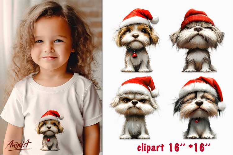 Christmas dog clipart Sad dog sublimation PNG