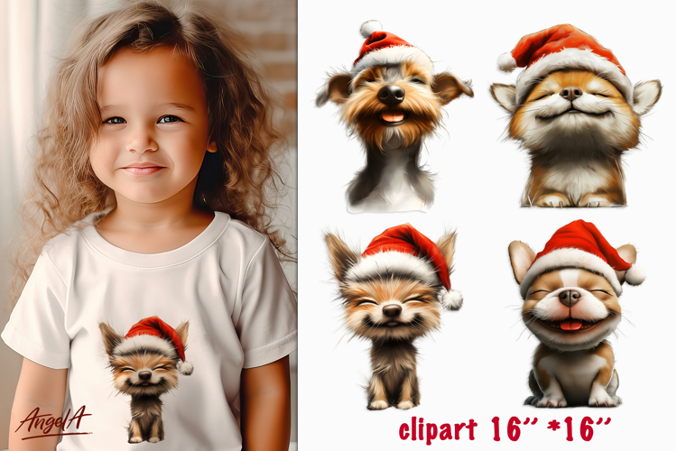 Christmas dog clipart Happy animal sublimation Cute dog PNG