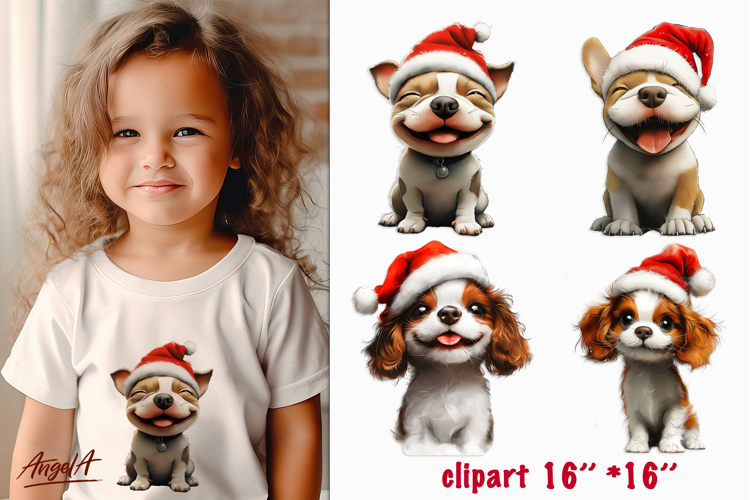 Christmas dog clipart Cute dog PNG Happy animal sublimation