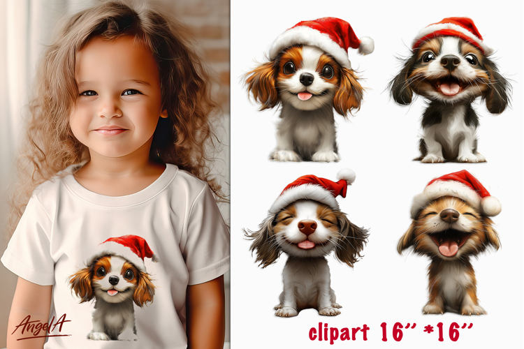 Christmas dog clipart Cute dog PNG Happy animal sublimation