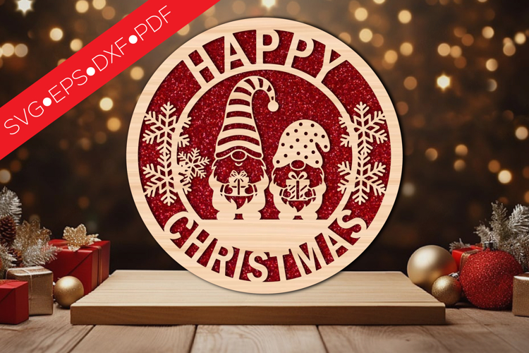 Happy Christmas Gnome SVG