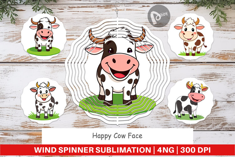 Wind Spinner Happy Cow Face example image 1