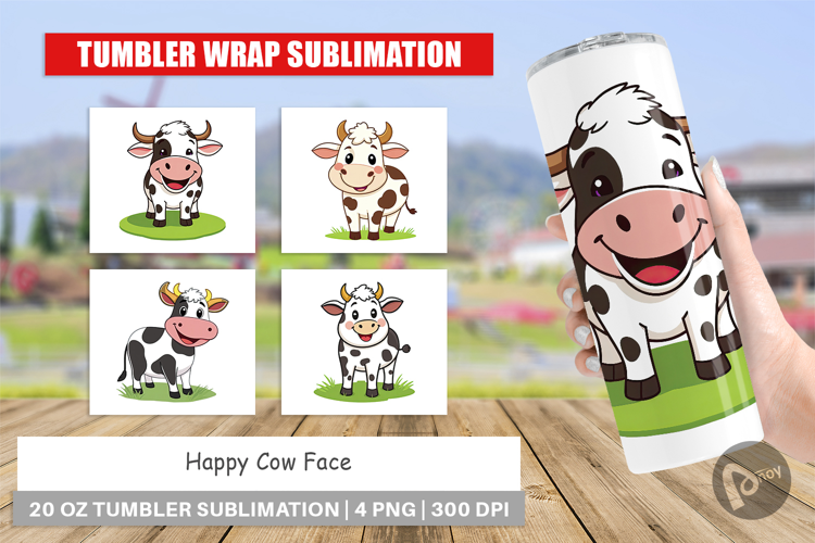 Tumbler Happy Cow Face