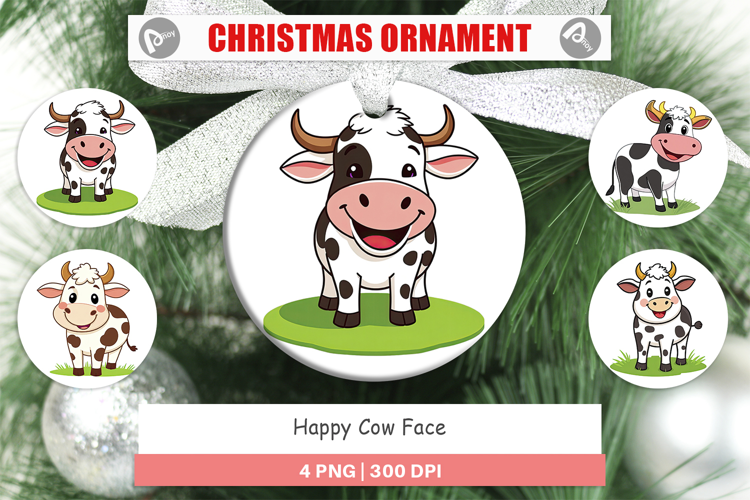 Ornament Happy Cow Face