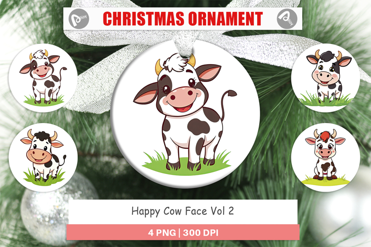 Ornament Happy Cow Face