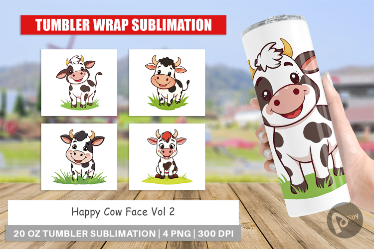 Tumbler Happy Cow Face