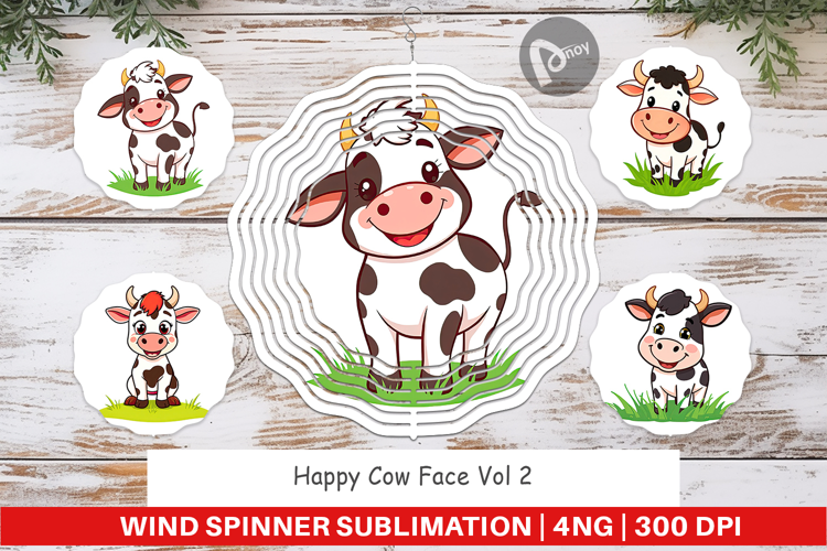 Wind Spinner Happy Cow Face