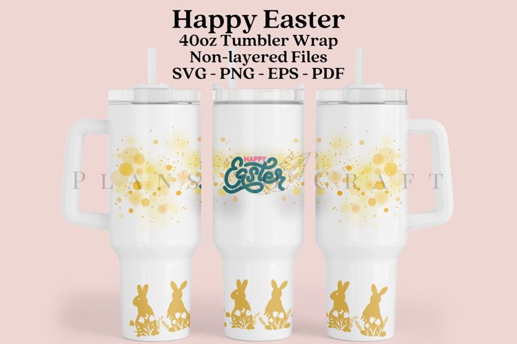happy easter 40oz quencher tumbler sublimation full wrap high resolution transparant background