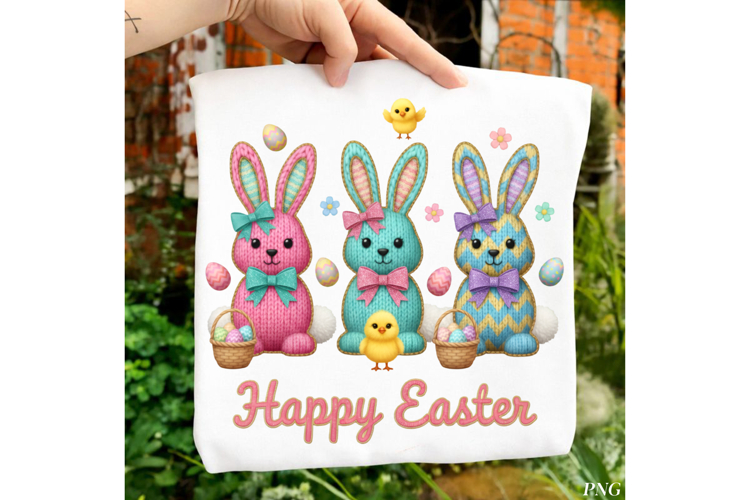 Happy Easter Bow Bunny Crochet Png - Happy Easter Bow Bunny