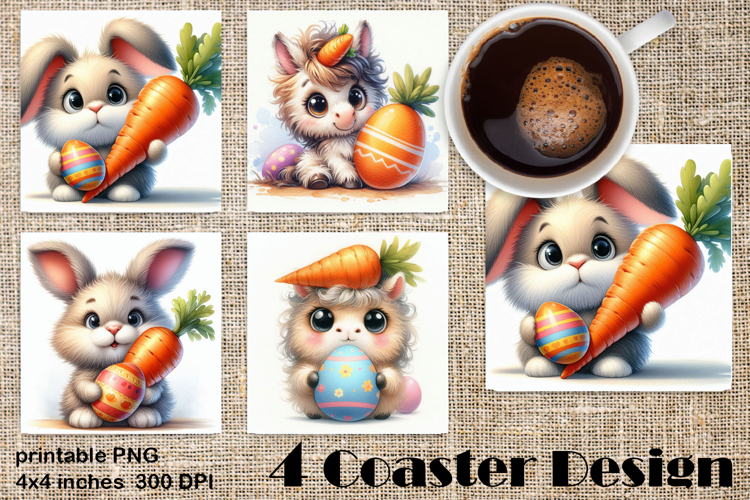 Happy Easter Square Coaster Sublimation