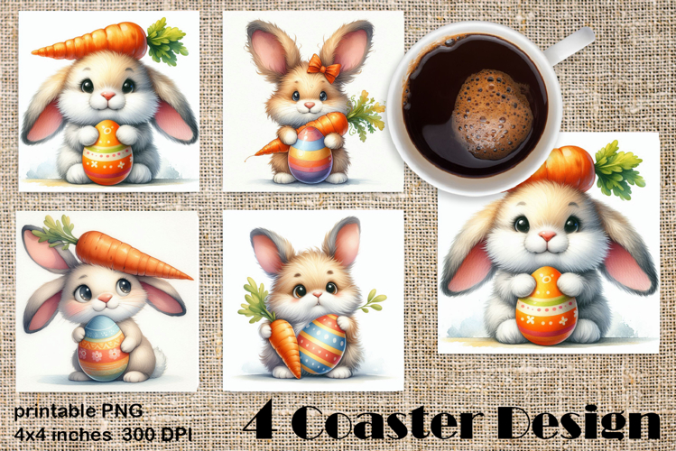 Happy Easter Square Coaster Sublimation