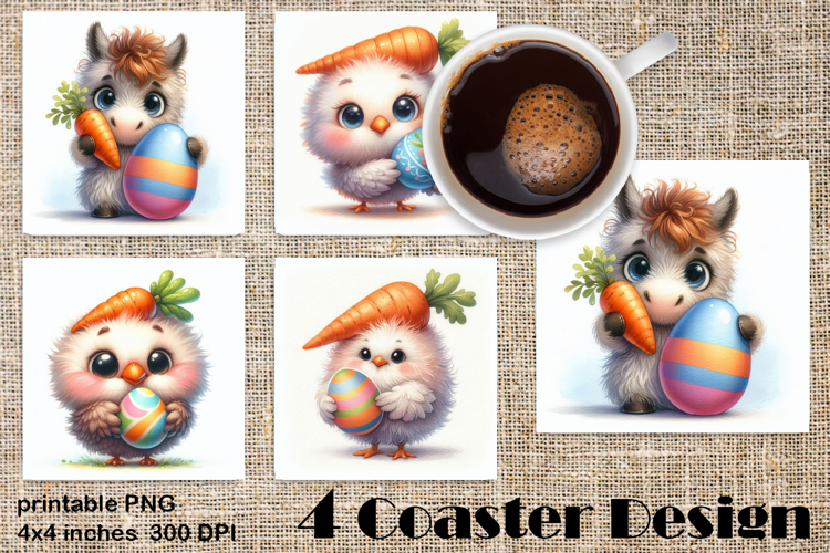 Happy Easter Square Coaster Sublimation