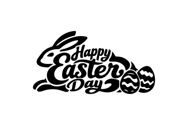 Happy Easter Day Abstract Typography Horizontal Design