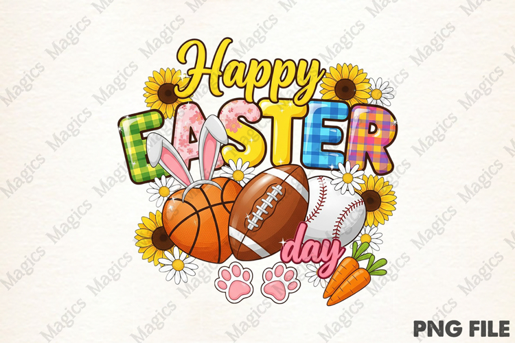 Happy Easter Day Sports heart png sublimation
