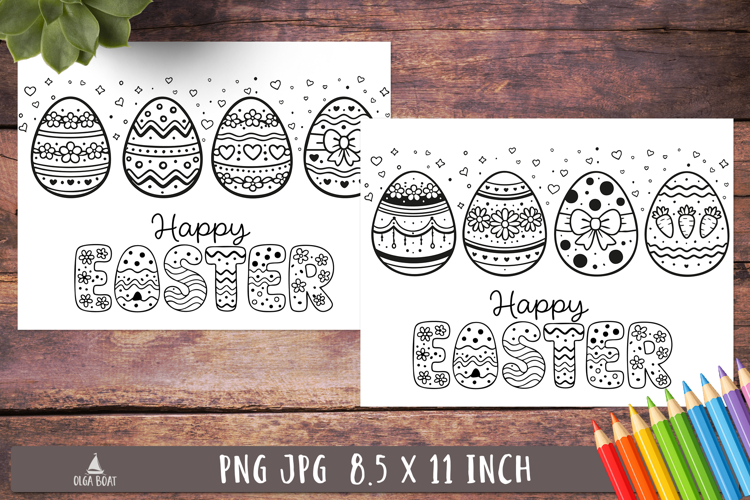 Happy Easter Egg Coloring Pages Doodle printable