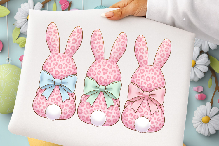 Happy Easter Leopard Print Bunny PNG