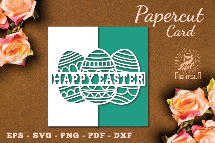 Happy Easter Papercut Card SVG