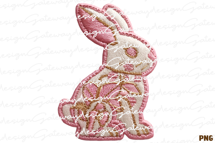 Happy Easter PNG, Pink Bunny