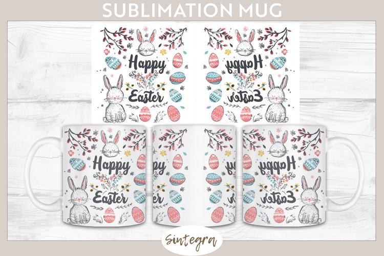 Happy Easter v15 Mug Wrap Sublimation example image 1