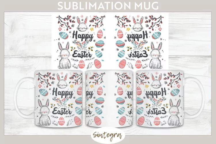 Happy Easter v15 Mug Wrap Sublimation