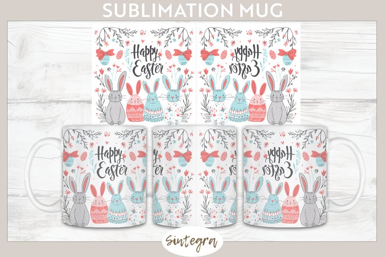 Happy Easter v16 Mug Wrap Sublimation example image 1