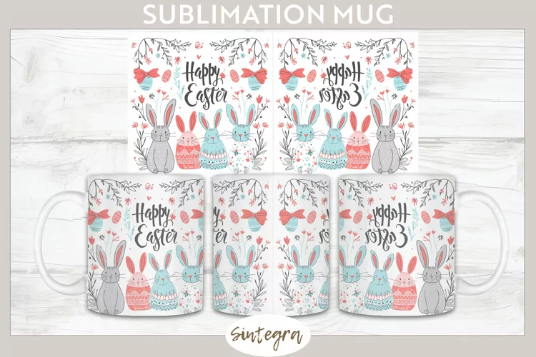 Happy Easter v16 Mug Wrap Sublimation