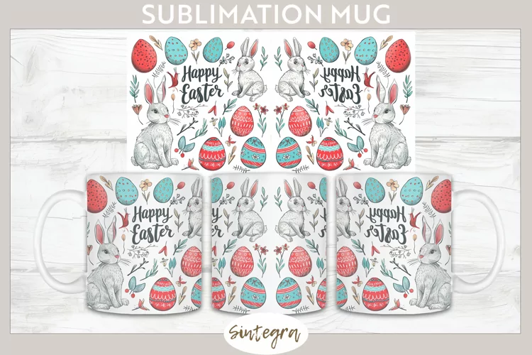 Happy Easter v17 Mug Wrap Sublimation