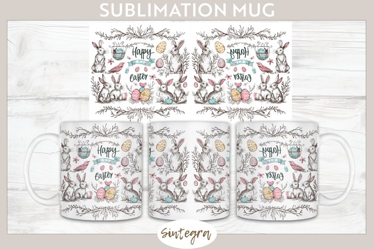 Happy Easter v18 Mug Wrap Sublimation