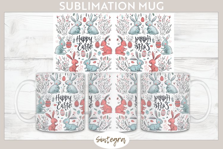 Happy Easter v19 Mug Wrap Sublimation example image 1