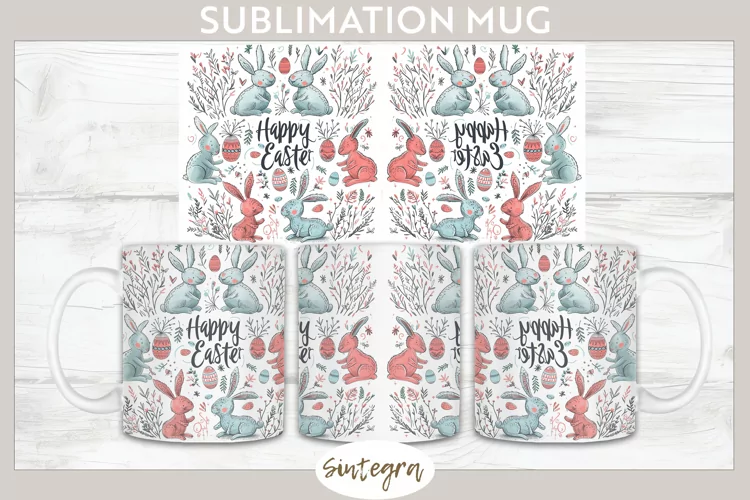 Happy Easter v19 Mug Wrap Sublimation