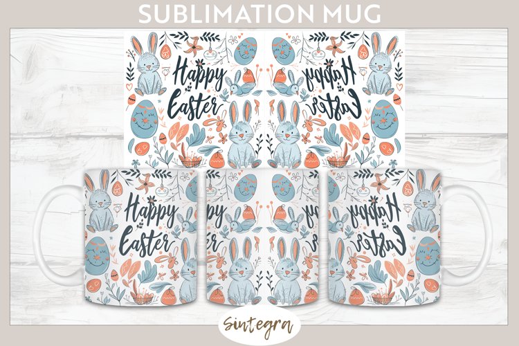 Happy Easter v21 Mug Wrap Sublimation example image 1