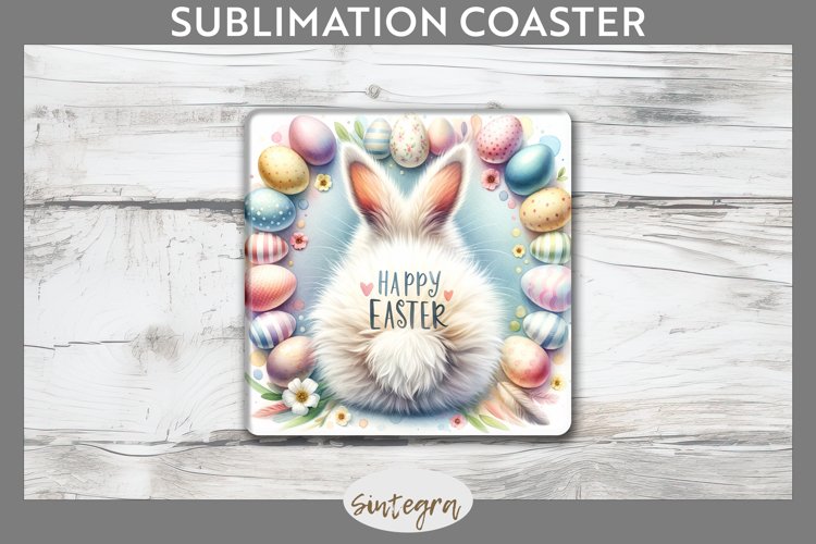 Happy Easter v7 Square Coaster Sublimation