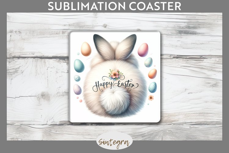 Happy Easter v8 Square Coaster Sublimation