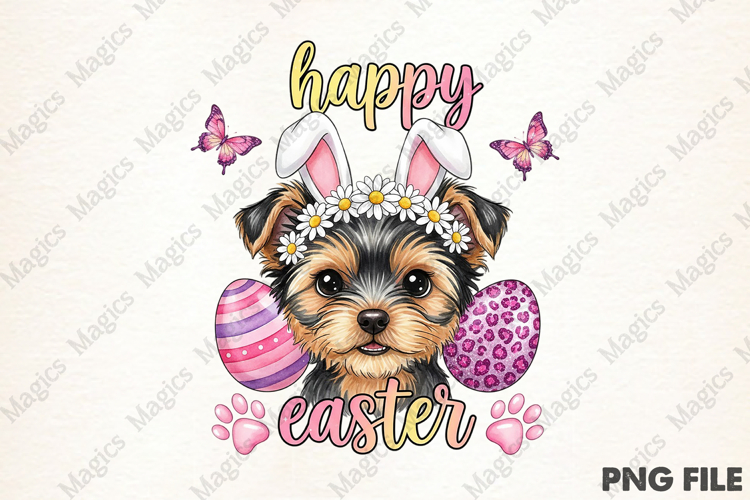 Happy Easter With Bunny Dog Png