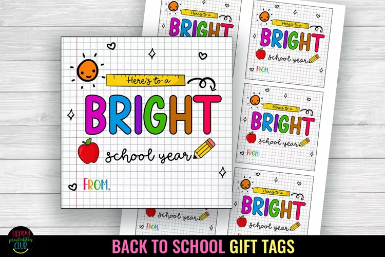 Here's to a Bright School I First Day of School Gift Tag
