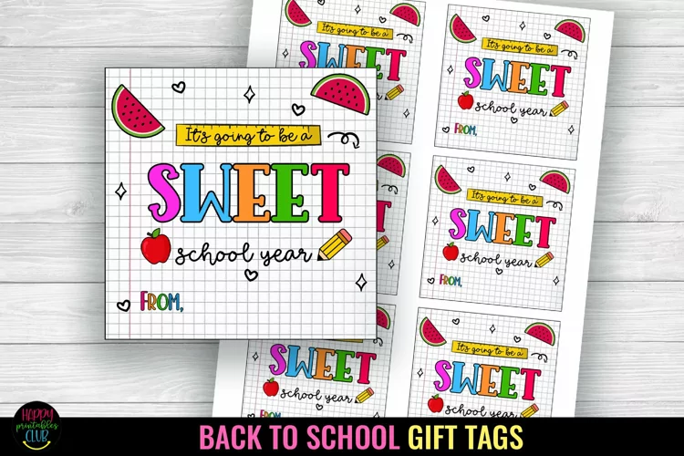 Sweet School Year Gift tag l I First Day of School Gift Tag