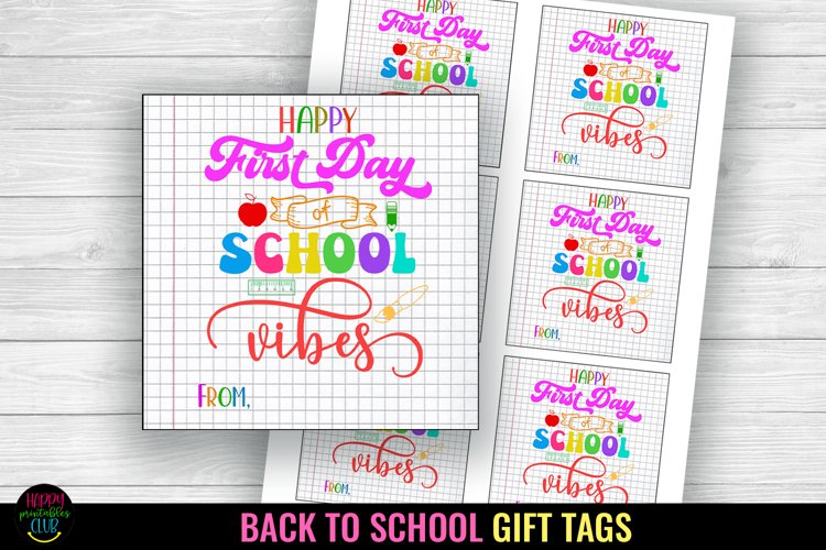 Happy First Day of School Gift Tag I Back to School Gift Tag