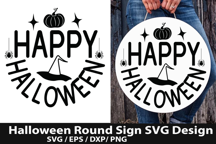 Happy Halloween SVG - Halloween Round Sign