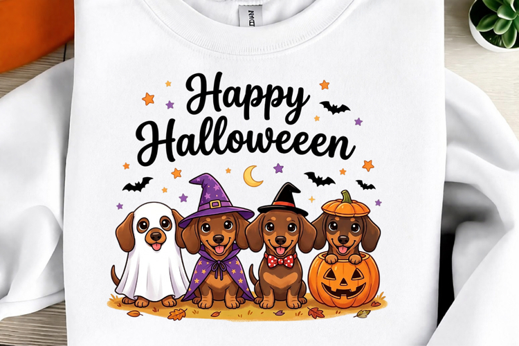 Happy Halloween Dachshund PNG