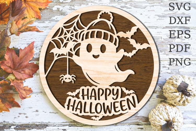 Happy Halloween Ghost Laser Cut SVG