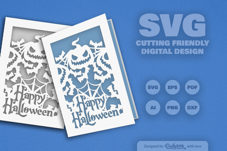 Halloween Greeting Card Papercut SVG