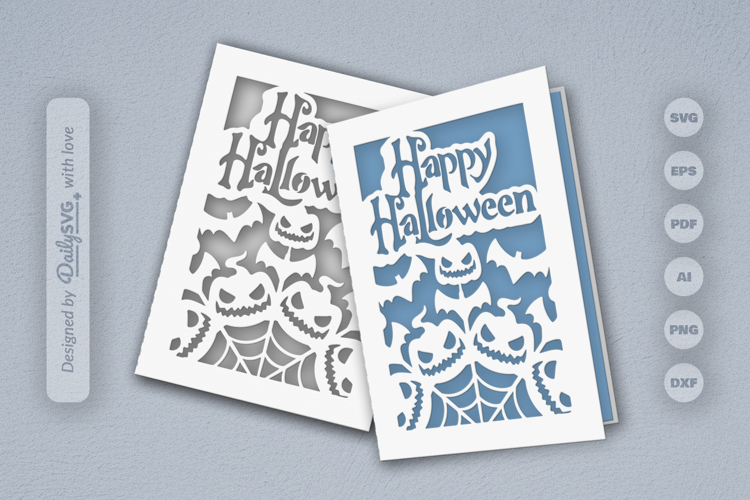 Halloween Greeting Card Papercut SVG