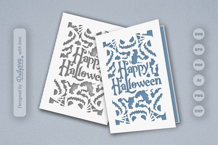 Halloween Greeting Card Papercut SVG
