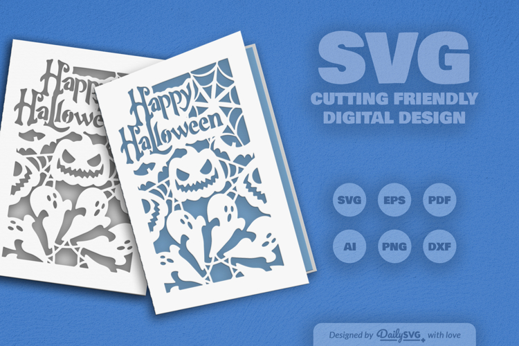 Halloween Greeting Card Papercut SVG