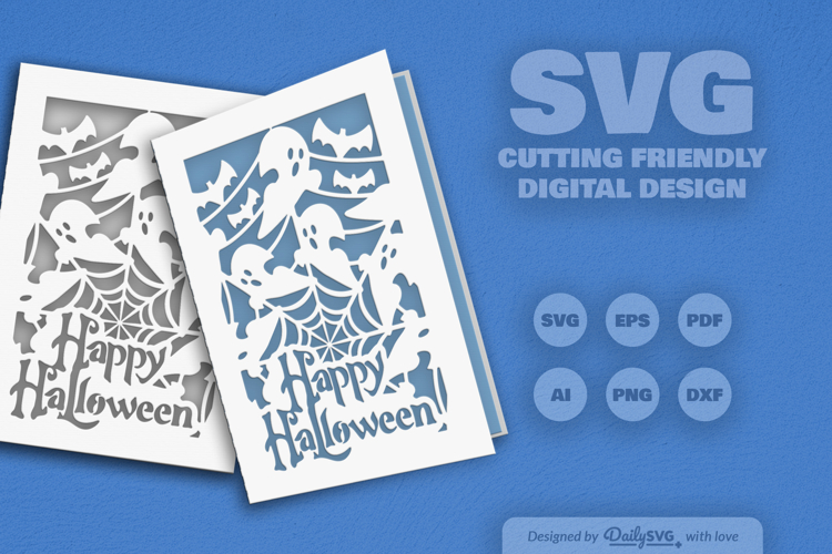 Halloween Greeting Card Papercut SVG