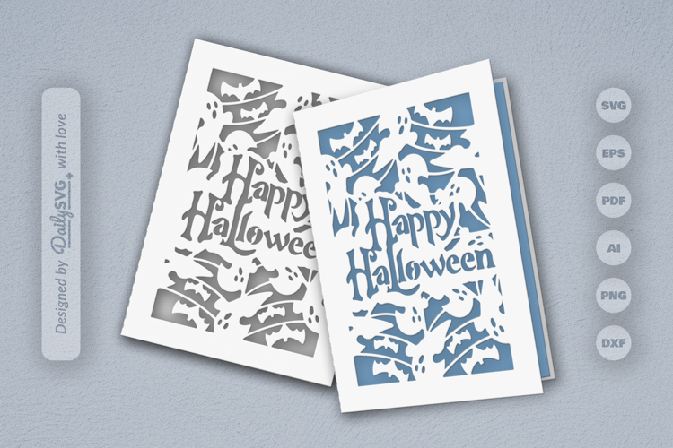 Halloween Greeting Card Papercut SVG
