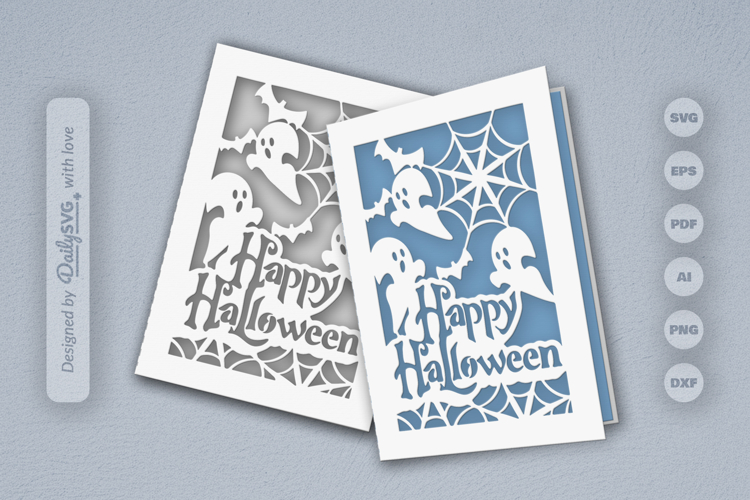 Halloween Greeting Card Papercut SVG